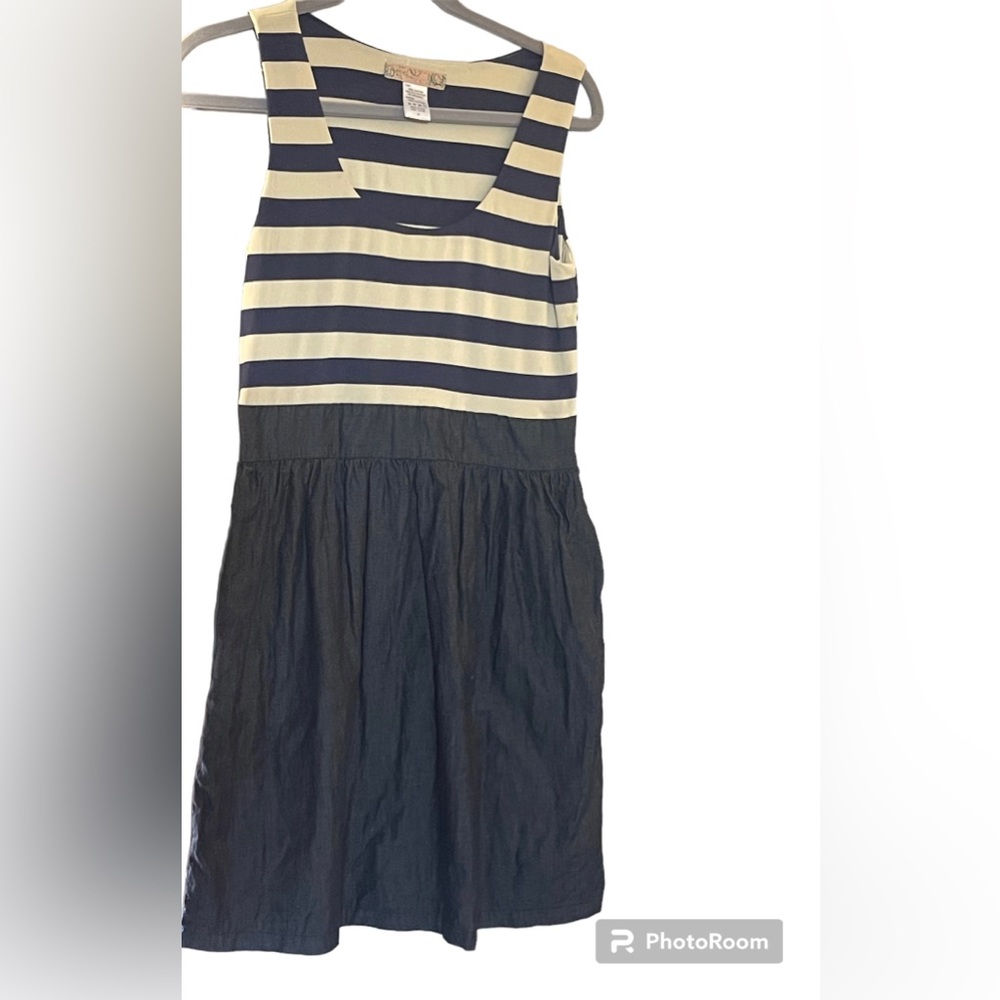Women’s Navy Blue Striped Tank-top Dress